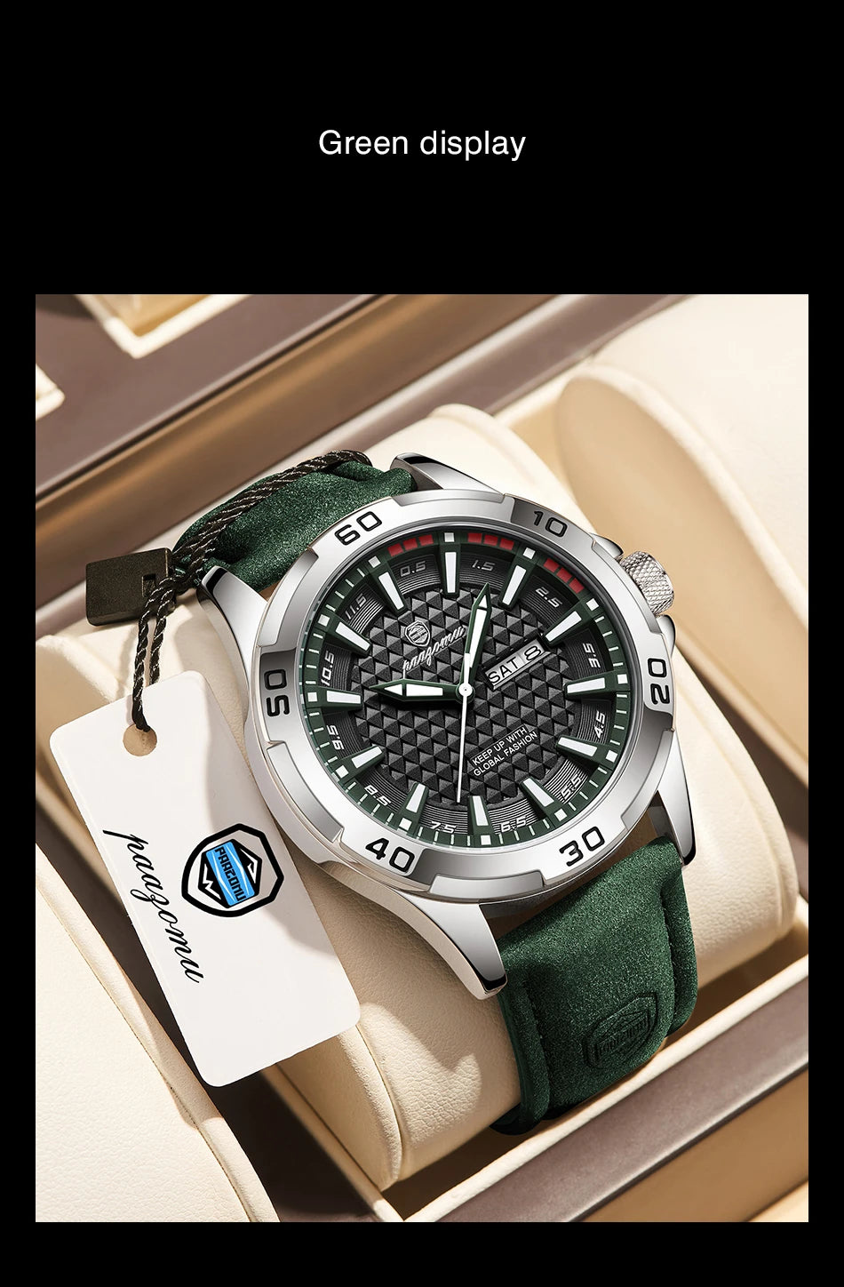 PAAZOMU Man Luxury Brand Watch Waterproof Luminous Date Week Men's Quartz Wristwatch Stainless Steel Fashion Sports Men Watches