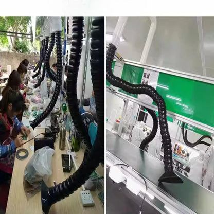 Flexible Smoke Exhaust Ventilator Pipe positioning bamboo tube suction air collector hood Industrial smoke extraction system