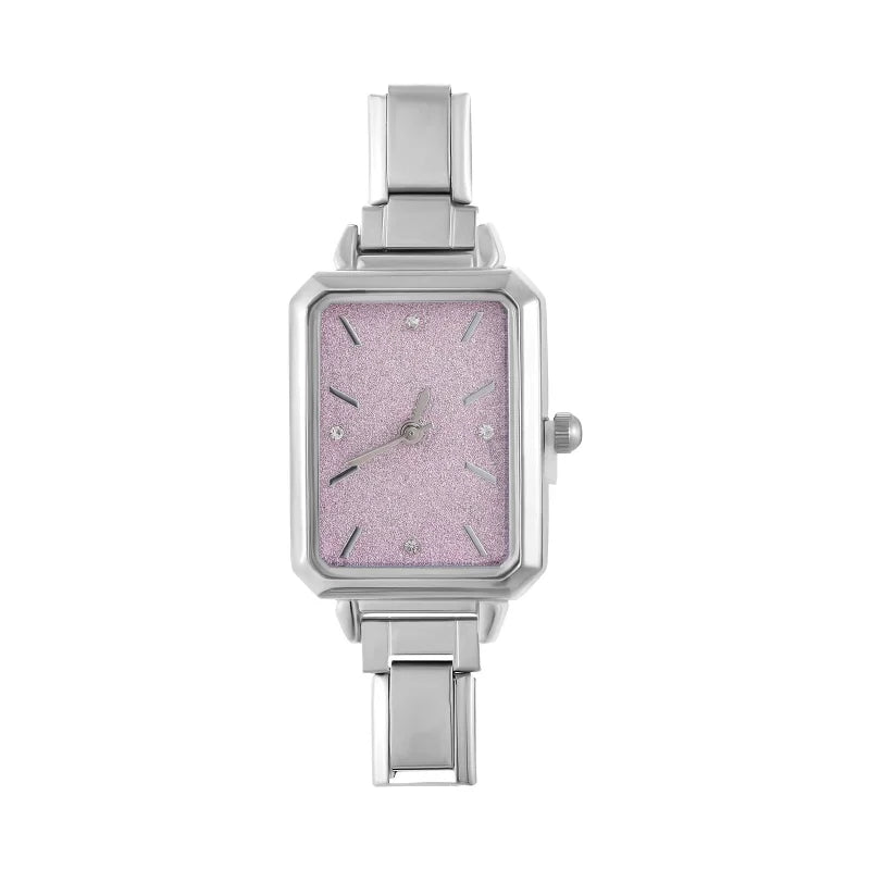 Fashion Colorful Dial Square Stainless Steel Women Watch Head Fit 9mm Bracelet For Party Friend Wife Birthday Jewelry Gifts