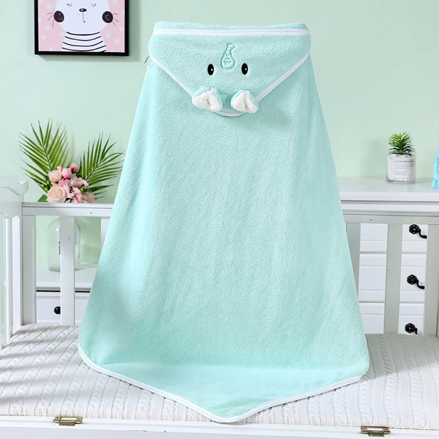 Baby Bath Towel Boy Girl Baby Towel Newborn With Hood Cartoon Coral Fleece Infant Towel Blanket Newborn Baby Bathrobe Infan