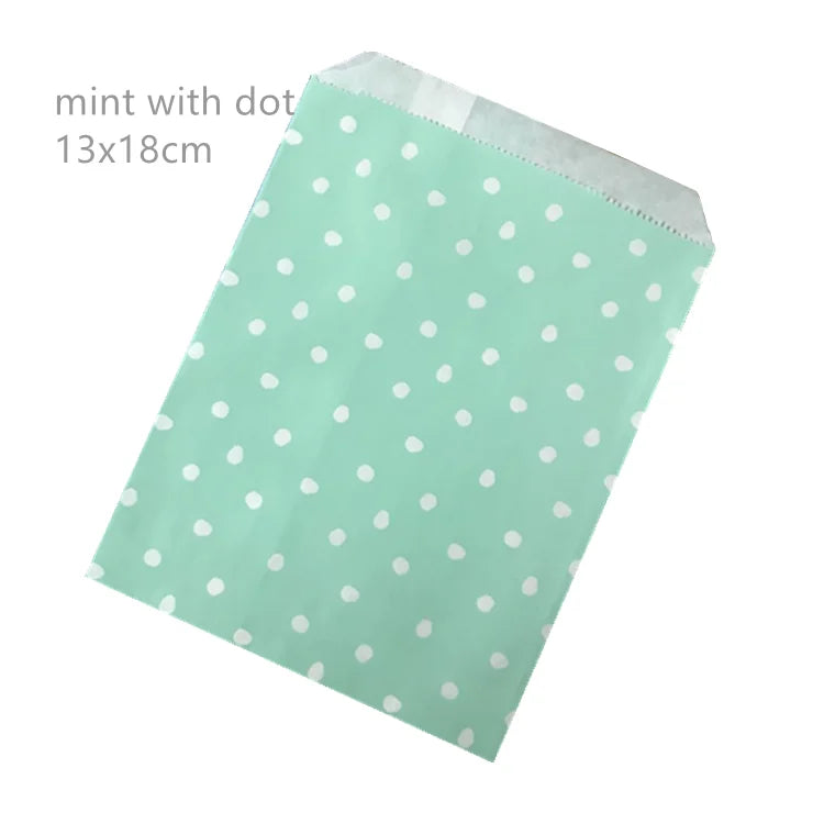 50 Pcs Red Blue Green Thank You Kraft Paper Bags Cute  Happy Birthday Gift Pouch Retro Party Favor Bag Candy Cookie Supplies