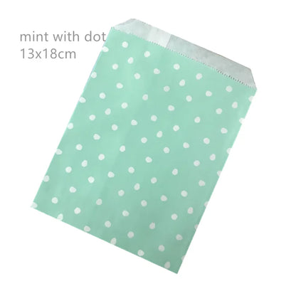 50 Pcs Red Blue Green Thank You Kraft Paper Bags Cute  Happy Birthday Gift Pouch Retro Party Favor Bag Candy Cookie Supplies