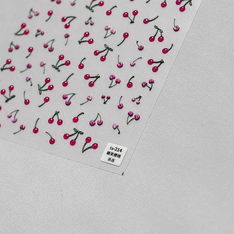 Line Flower Powder Blusher Love Heart High Quality Jelly Series Adhesive Nail Sticker Nail Art Decoration Decals Design T-2830