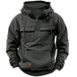 Men's Casual Sports Hooded Sweatshirt New Style Outdoor Thick Fashionable Loose Long-Sleeved Pullover with Multiple Pockets