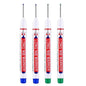 4Pcs/Set 20mm Deep Hole Long Nib Head Markers For Metal Perforating Pen Waterproof Bathroom Woodworking Decoration Multi-Purpose