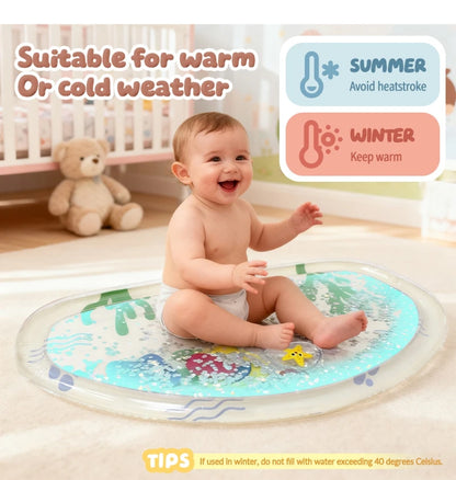Inflatable Pvc Baby Water Mat for Infants Toddlers Early Education Press to Make Sound Tummy Time Play Mat