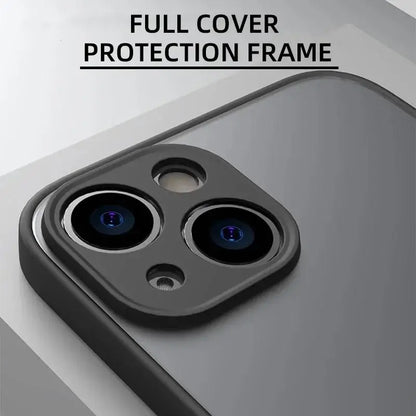 Shockproof Thin Matte Case For iPhone 15 16 13 12 11 14 Pro Max Plus Mini XR XS X Silicone Bumper Clear Hard Cover Capa Funda