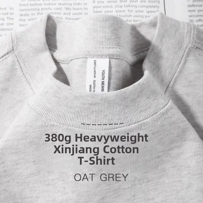 300g Cotton T Shirts Men Short Sleeved Heavyweight Summer Round Neck Loose Breathable Shirt for Men Women Basic Tee