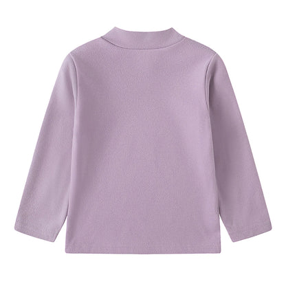 1/3/4 Pcs Children's Mid-collar Bottoming Shirt in Autumn And Winter Solid Color Joker Girls' Long sleeve T-shirt Boys' Casual S