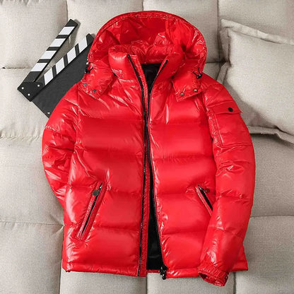 Fashion Shiny Stand Up Waterproof Hombre Buffer Bubble Thick Jackets Coat Casual Male Parkas Quilted Padded Shiny Parkas Men