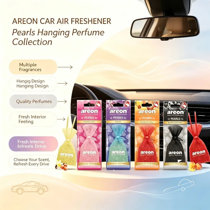 Areon Pearls Mesh Pouch Air Freshener Mixed Scent Bead‑Filled Hanging Fragrance Sachet 10‑40 Pcs