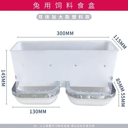 5PCS rabbit food box increases rabbit food box, rabbit cage box, three-and-three-sided anti-scraping plastic trough for breeding