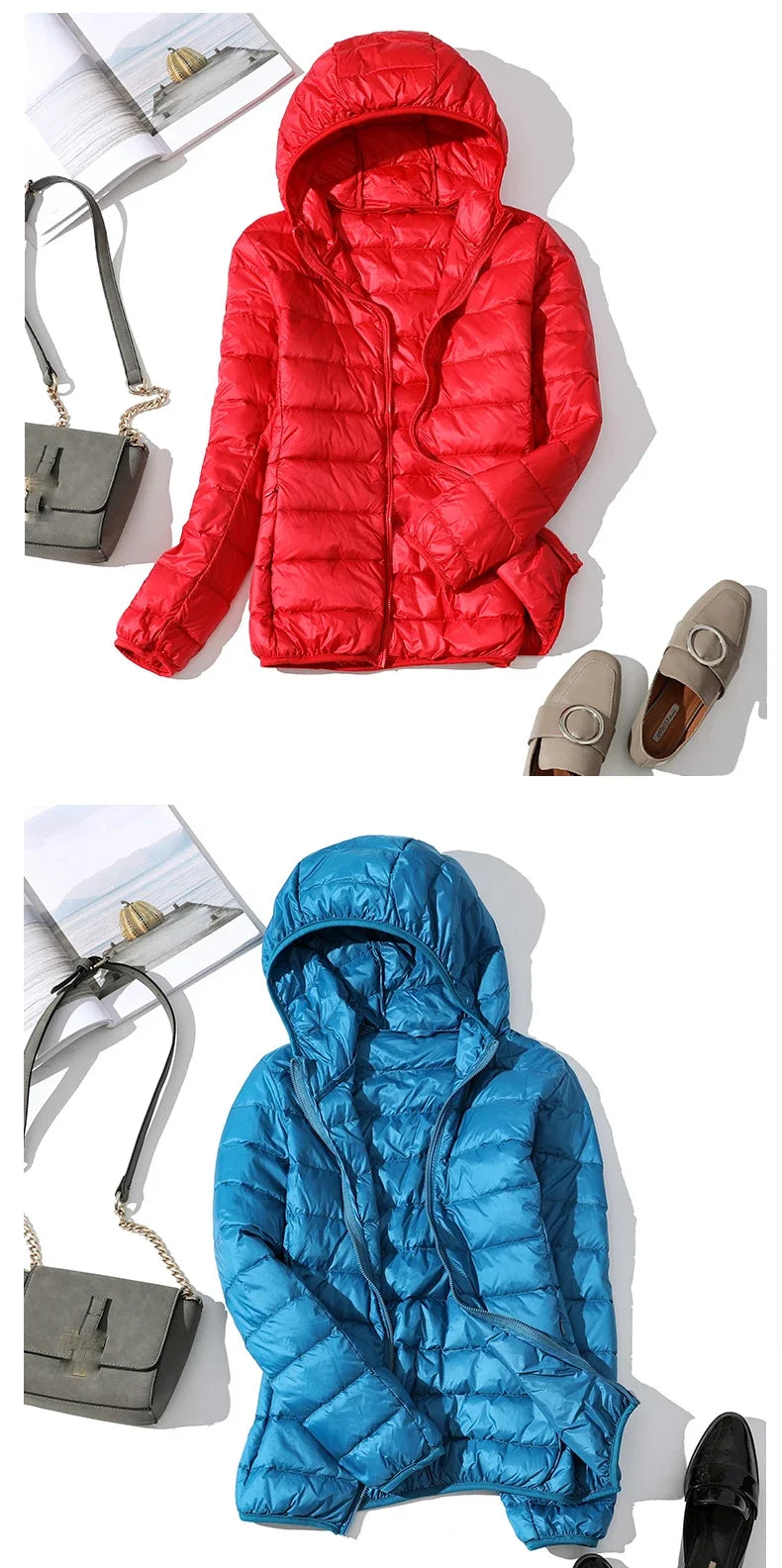 Ultra Light Down Jacket 2025 New Parkas basic Winter jackets Female Women velvet hooded Coats autumn Down Jacket Womens Outwear