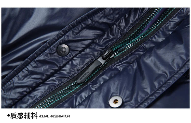 Men's Down Jacket Autumn Winter New Solid Color Thickened Warm Outdoor Travel Hooded Coat Men's White Duck Down padded Clothing