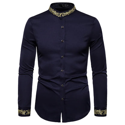 2026 Men's Summer Casual Long Sleeve Shirts Slim Fit Turn Down Collar Shirts Formal Office Business Shirts for Men Tops Big Size