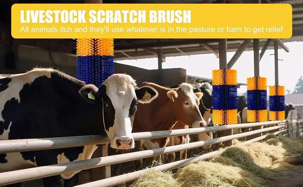 Horse Brush, Livestock Scratching Brush, Goat Brush, Goat Scratching Post, Livestock Scratcher for Horses, Cows, Goats & Pigs Promotes Cleanliness & Skin Health