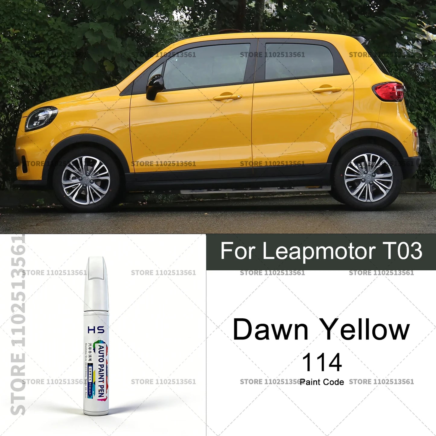 For Leapmotor T03 Car Paint Repair Pen Touch Up Scratch Remover DIY Auto Accessories Blue C02 Yellow Green YO Grey Light White
