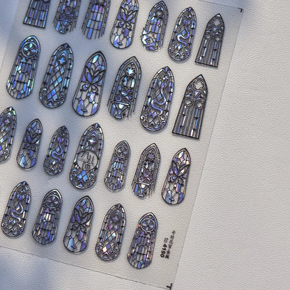 Wild Daisy Crystal Diamond Nail Sticker 5D Adhesive Flower Trendy Nail Art Stickers DIY Nail Art Decorations 3D Manicure Decals