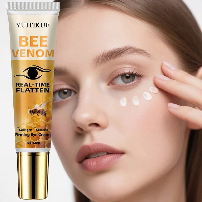 Instant Eye Tightening Cream by YUITKUE - Bee Venom, Collagen & Caffeine, Reduces Puffiness & Fine Lines, 20g