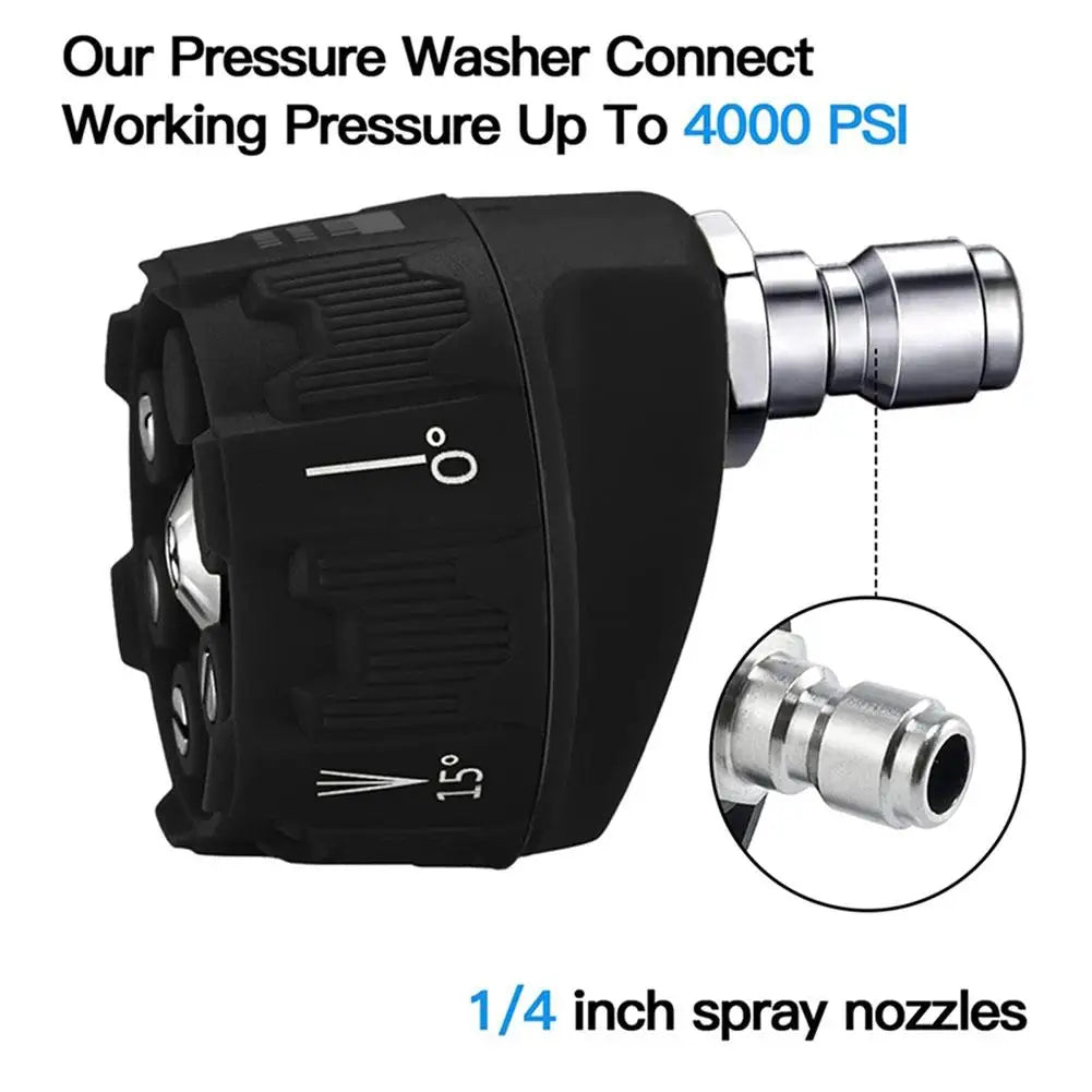High Pressure Washer Spray Nozzle 0 15 25 40 Degree Rotation Watering Rinse Soap Nozzle Tip Garden Cleaning