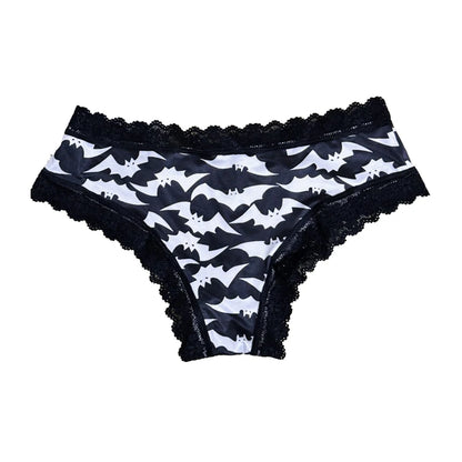 Underwear Women's Lace Edge Sexy Panties Gothic Style Lingerie Rose Skull Personalized Comfortable Breathable Triangle Pants