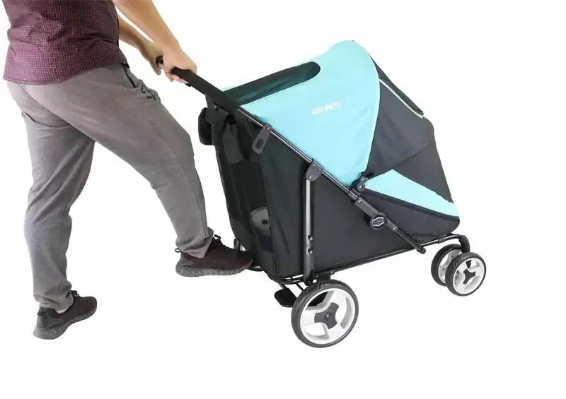 Portable Golden Retriever Large Dog Pet Stroller Cart Simple 4-wheel Foldable Large Capacity Stroller Outdoor Travel Pet Trolley
