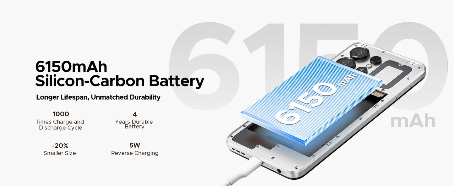 Global Version DOOGEE Note56 X Smartphone Android 16 24GB RAM(3GB+21GB) 64GB ROM 6.56'' Screen 6150mAh Battery Mobile Phone