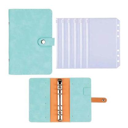2024 Budget Binder A6 PU Leather Notebook Cash Envelopes System Set Clip-On Binder Pockets For Money Saving Bill Organizer Gifts