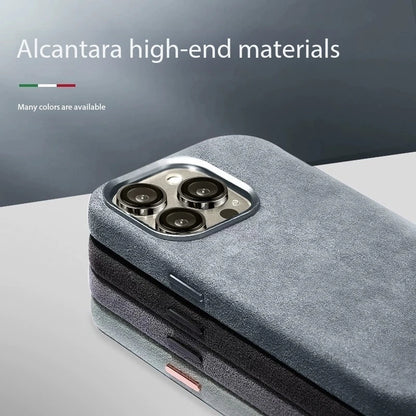 Real for Alcantara with Magsafe Case for iPhone 16 17 Pro Max 15 14 Luxury Magnetic Supercar Interior Leather Magnet Phone Cape