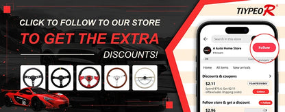 Tiypeor PU 320mm Seering Wheel for Simulate Racing Game Drift Sports Style Wheel