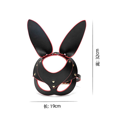 3 Colors Sexy Leather Mask Bunny Girl Cosplay Masquerade Erotic Halloween Carnival Party Masks Bdsm Bondage Games Fetish Mask