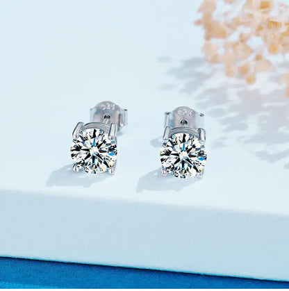 18K Plating Earrings S925 Sterling Silver D Color VVS1 Zircon Earring Stud for Women As Shinning As Diamond Wedding  Jewelry