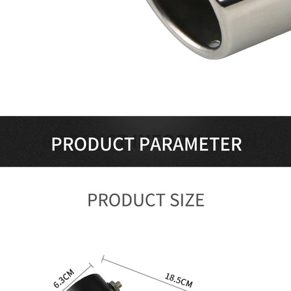 1PCS 2.5" Inlet Decoration Chrome Tail Pipe Car Styling Car Exhaust Trim Muffler Pipe Tail Stainless Steel Curved Double Outlet
