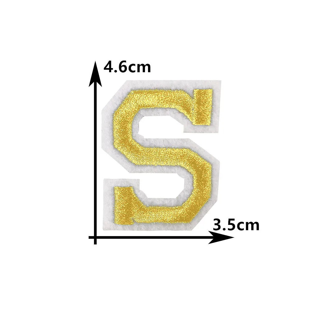 26 English gold letters Hot-melt adhesive ironing embroidery Patch DIY sewing decorative clothes patch
