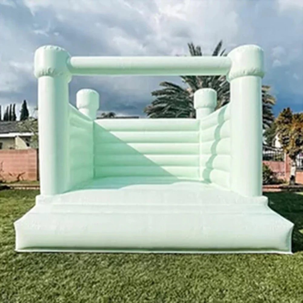Macaron Pastel Inflatable Wedding Bounce House White Jumping Bouncer Bouncy Castle Pink Blue Peach PVC For Kids Adults Outdoor