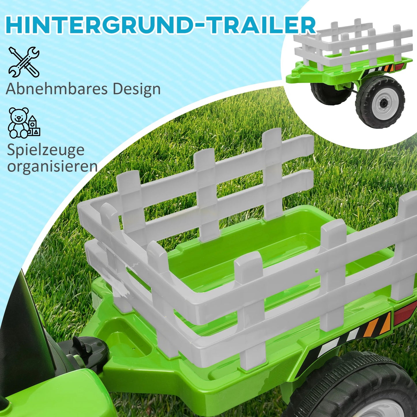 Electric Car for Children, Tractor for Children, with Parental Remote Control, Size 136.5x50x52.5 cm