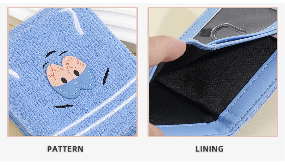 Plush Cartoon Wallet for Women Soft Fuzzy Surface PU Leather Coin Purse with Zip Closure Cute Casual Gift for Girls
