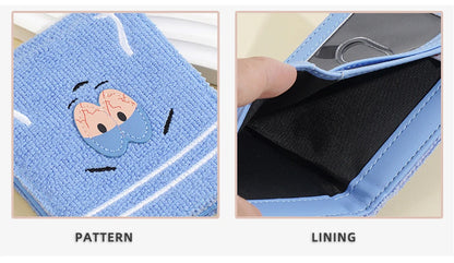 Plush Cartoon Wallet for Women Soft Fuzzy Surface PU Leather Coin Purse with Zip Closure Cute Casual Gift for Girls