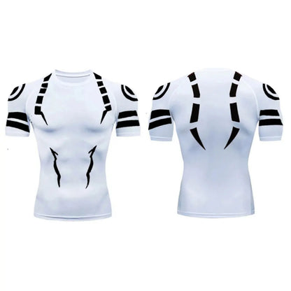 Anime Jujutsu Kaisen Compression Set Fitness Suit for Men Quick Dry 3D Compression Shirt+Gym Shorts Running Workout Sportswear
