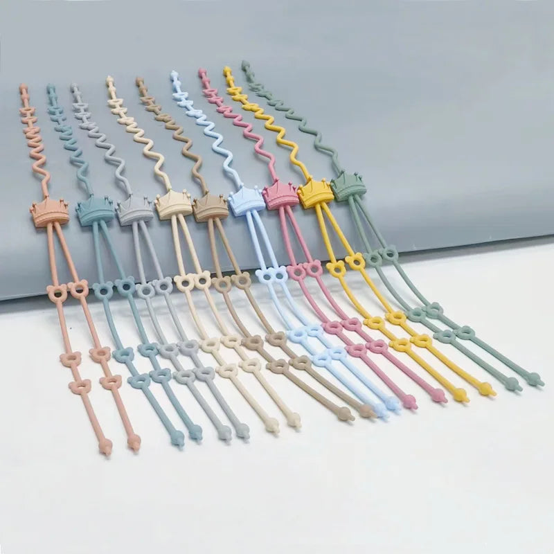 Anti Loss Chain Lanyard Baby Pacifier Teether Anti Drop Chain Silicone Rope 2 in 1 Multi-use Rope