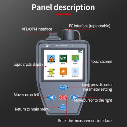 YOUYSI  4 in 1 FTTH OTDR Mini Optical Power Meter Stable light source VFL Multifunction can Test Active Fiber OTDR YYS-306N