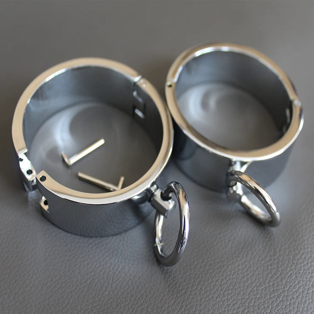 Metal Steel Ankle Wrist Cuff Handcuffs Restraints Slave BDSM Bondage Intimate Adult Game Sex Shop for Couples Sex Products