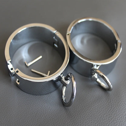 Metal Steel Ankle Wrist Cuff Handcuffs Restraints Slave BDSM Bondage Intimate Adult Game Sex Shop for Couples Sex Products