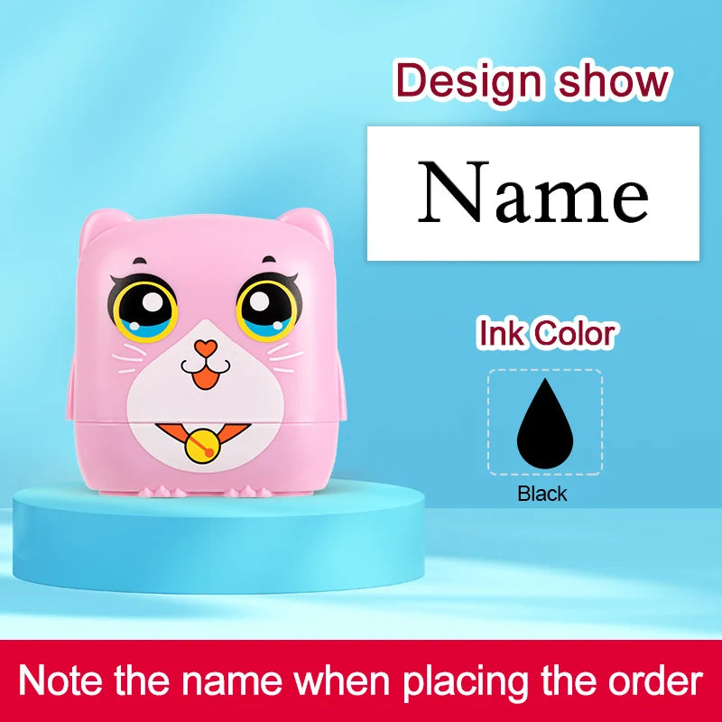 Kids Personalized Stamp - Custom Embossed Seal for School Projects, Travel-Friendly Gift Set with Storage Case & Unique Designs
