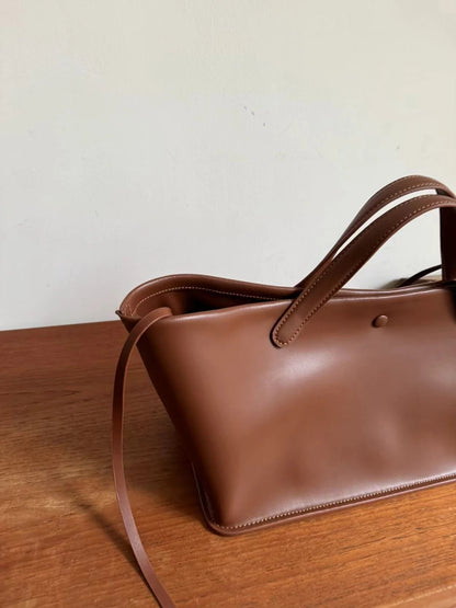 Women's Canvas Leather Totes Handbag Commuting Shoulder Crossbody Armpit Bag Leisure Versatile Casual Chic Stylish Clutch