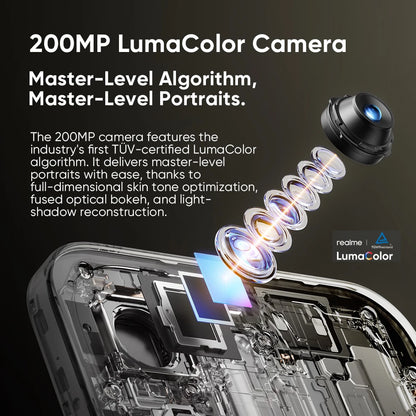 New Arrival realme 16 Pro 5G Smartphone European Version 200MP LumaColor Camera 6500nit AMOLED Display 6500mAh Battery NFC