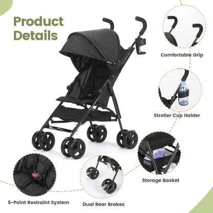 Wedyvko Baby Stroller Travel Stroller Lightweight, Portable Design Folding Children's Baby Stroller