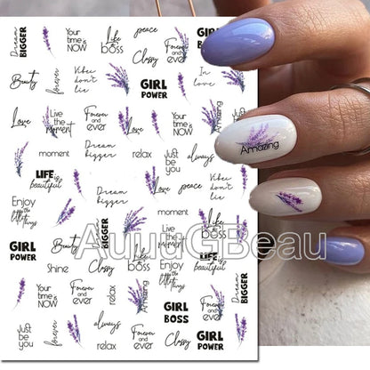 3d Nails Art Decals Spring Fruits Pink Full Tips Peony Magnolia Flowers Adhesive Sliders Stickers Decoration For Nails Manicure