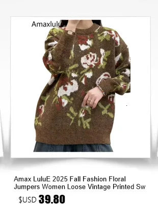 Amax LuluE European Design Womens Leisure Classic Sweaters Autumn Females Vintage Printed Jumpers Luxury Cotton O Neck Pullovers