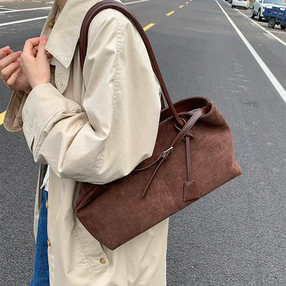 LEFTSIDE Women's PU Leather Shoulder Bag 2025 Winter New Fashion Retro Underarm Bag Luxury Brand Designer Handbags Tote Bags